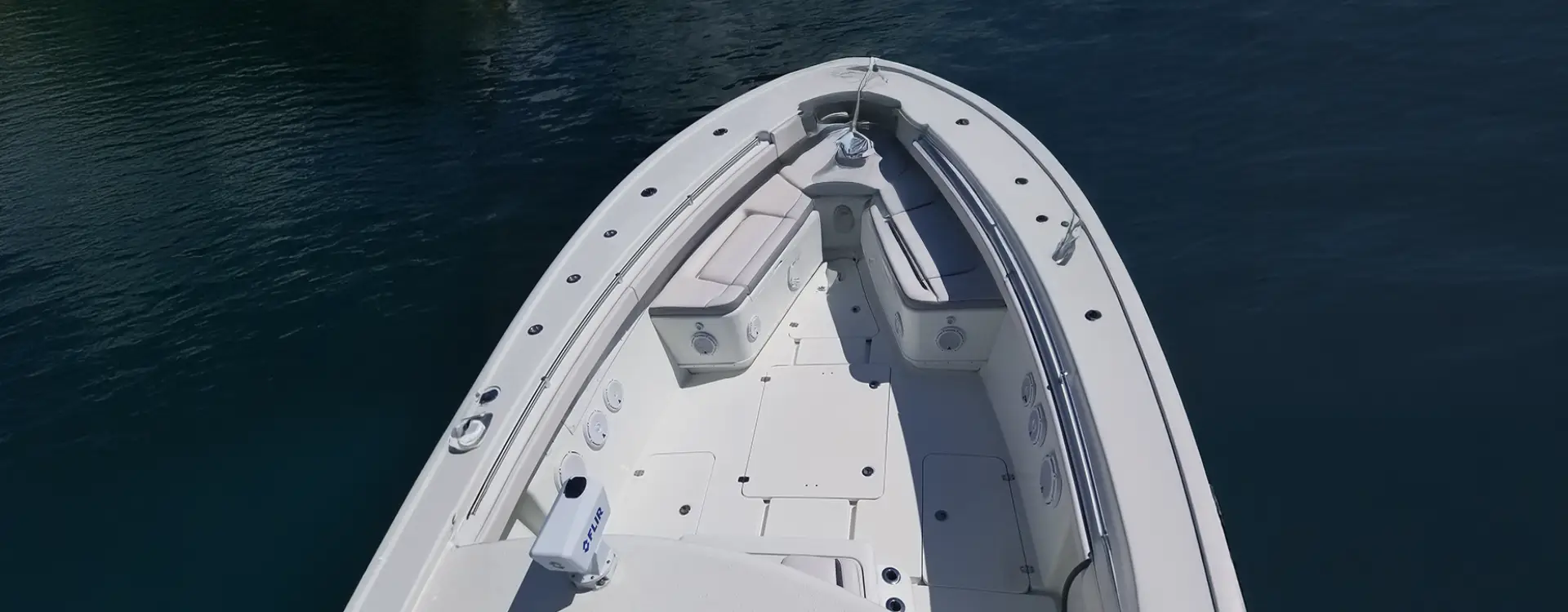 Aerial views of a vessel highlight boat repair Miami handled by Marine Kings of Miami.