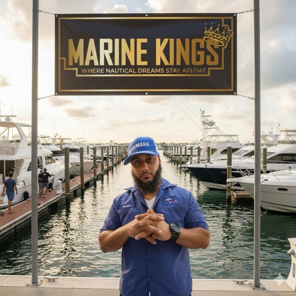 Alexander stands by the dock representing boat repair Miami for Marine Kings of Miami.