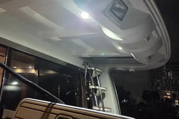  A service truck with lights supports boat repair Miami operations by Marine Kings of Miami in Miami, Florida.