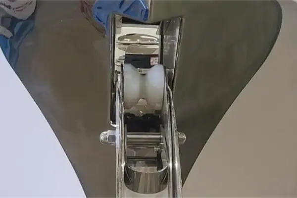 Close detail of a mirror reflects boat repair Miami work from Marine Kings of Miami.