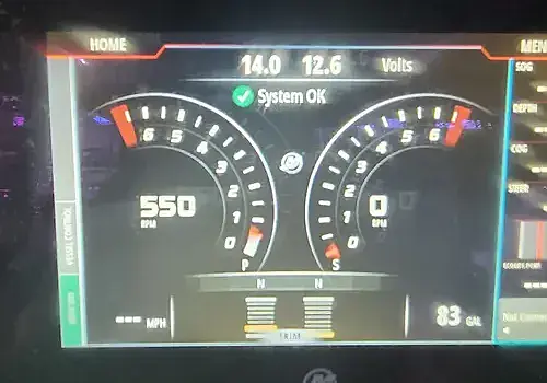 A dashboard speedometer is checked by Marine Kings of Miami using marine electrical troubleshooting.