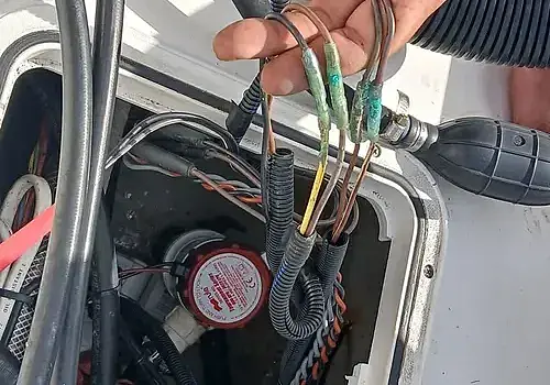 Wiring work on a boat is completed by Marine Kings of Miami using marine electrical troubleshooting.