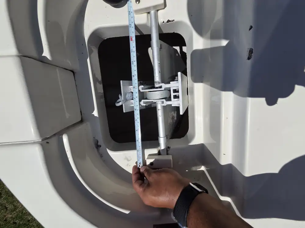  Measuring the boat side supports boat repair Miami completed by Marine Kings of Miami.