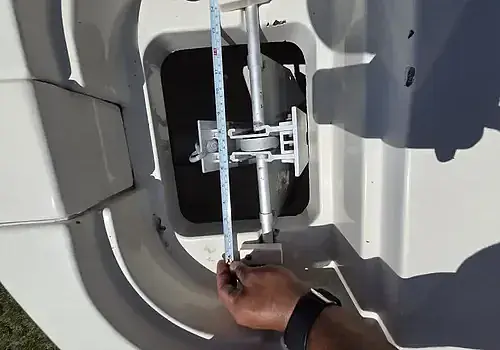  Measuring the boat side supports boat repair Miami completed by Marine Kings of Miami.