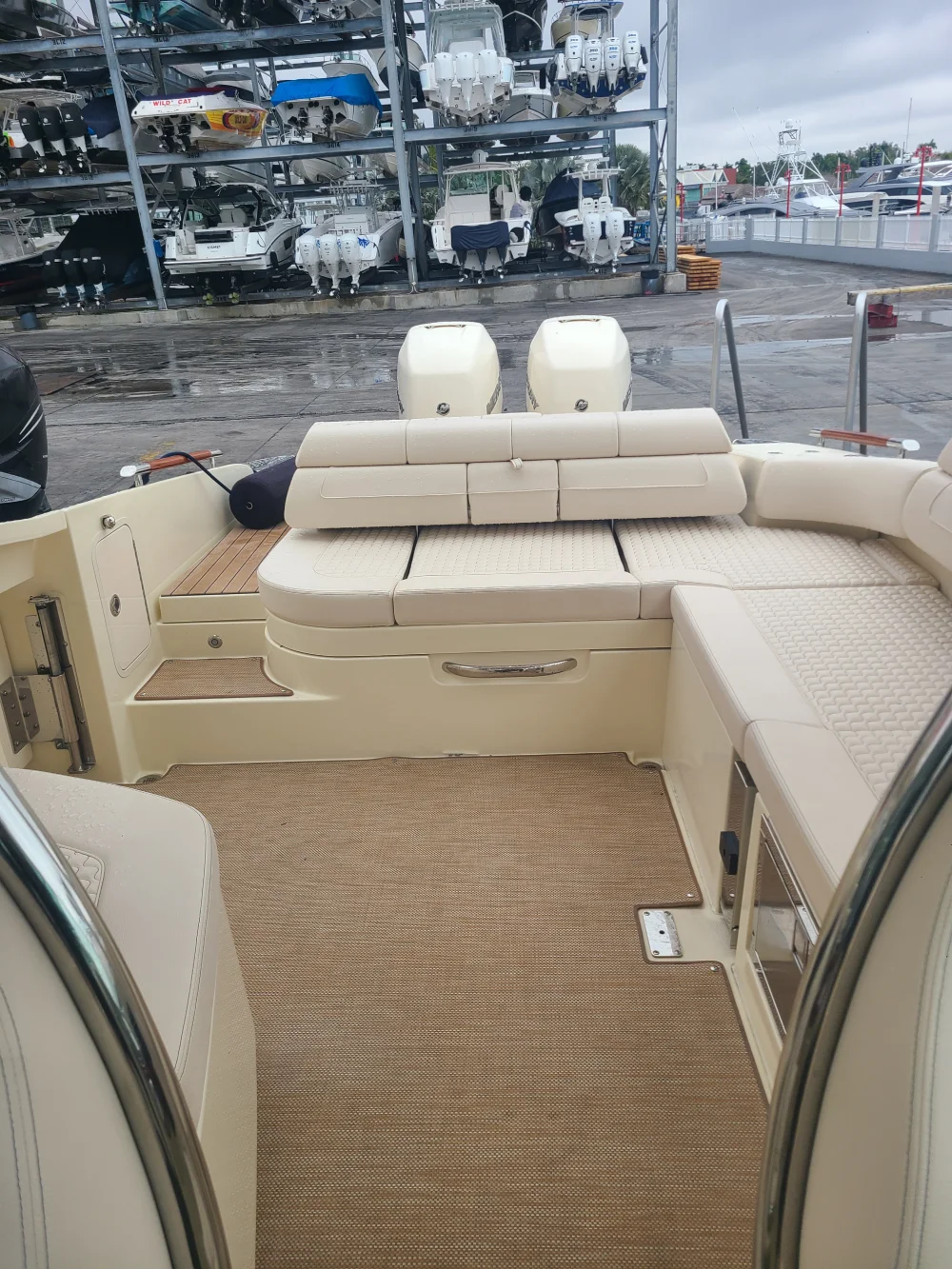 Boat seating layouts are supported by Marine Kings of Miami with boat maintenance services in Miami, Florida.