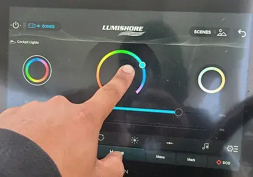  Tablet controls are reviewed by Marine Kings of Miami during marine electrical troubleshooting.