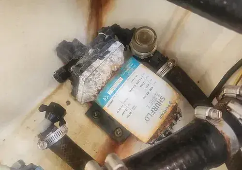 A water heater unit is handled by Marine Kings of Miami with water heater repair and installation in Miami, Florida.