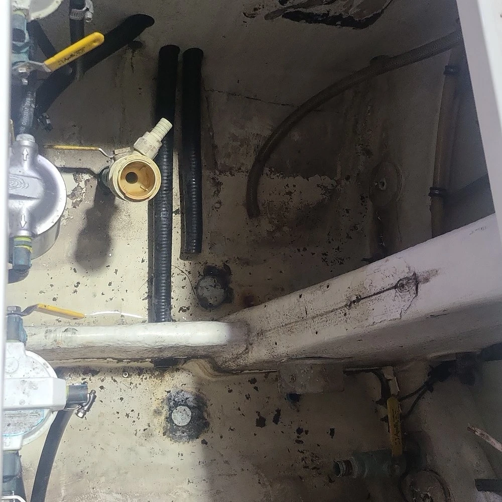 A box of metal parts is used by Marine Kings of Miami for boat repair Miami in Miami, Florida.