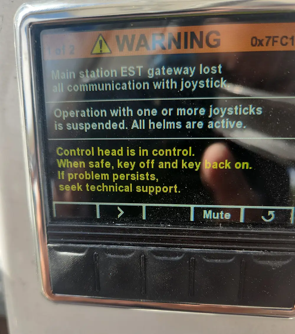 A dashboard screen displaying information is checked by Marine Kings of Miami with marine electrical troubleshooting in Miami, Florida.