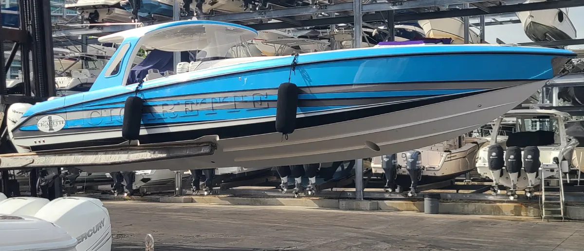  Crane lifting supports boat repair Miami work performed by Marine Kings of Miami.