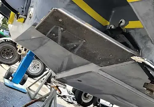  A plane on the ground reflects mechanical precision similar to marine engine diagnostics by Marine Kings of Miami.