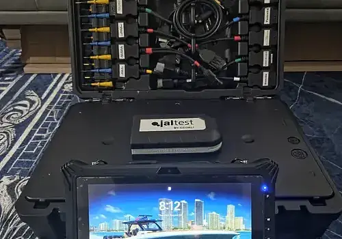 A camera on a table is part of documentation used by Marine Kings of Miami during boat repair Miami.