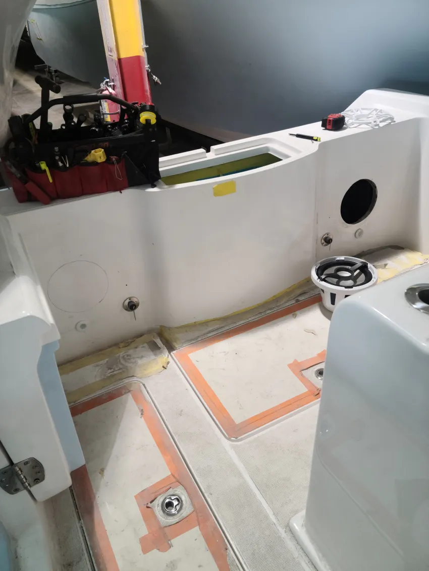 A white toilet is installed by Marine Kings of Miami with plumbing services.