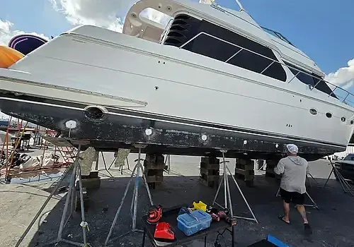 Ground repairs are completed by Marine Kings of Miami using boat repair Miami in Miami, Florida.
