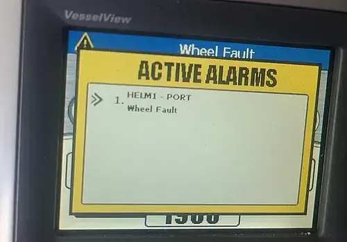 A small screen is reviewed by Marine Kings of Miami during marine electrical troubleshooting.