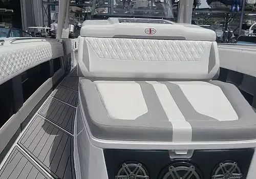  Deck seating is installed by Marine Kings of Miami with boat repair Miami.